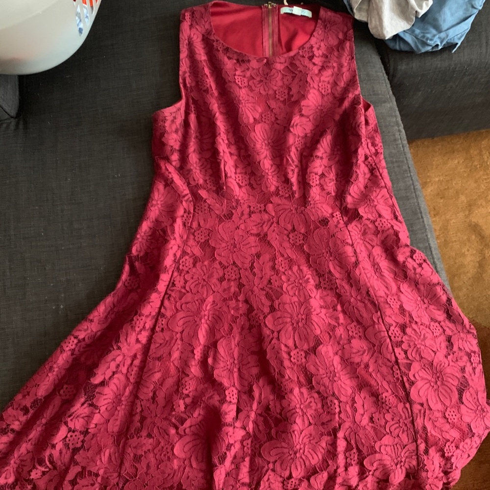 Red floral dress